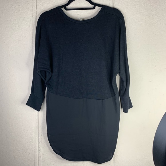 Black sweater 3/4 sleeves‎ sheer front blouse - Picture 5 of 6